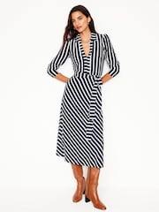 Boden Blue Imogen Collared Jersey Dress - Image 4 of 6