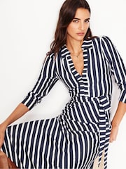 Boden Blue Imogen Collared Jersey Dress - Image 5 of 6