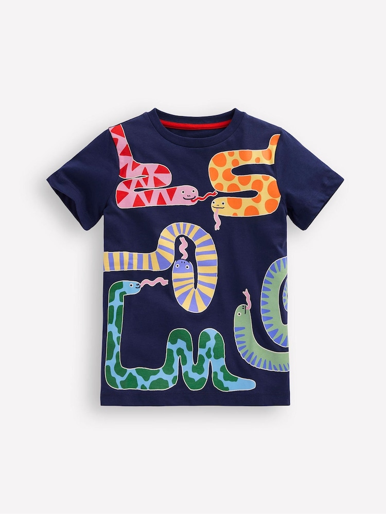 Boden Blue 100% Cotton Glow In The Dark T-shirt - Image 1 of 3