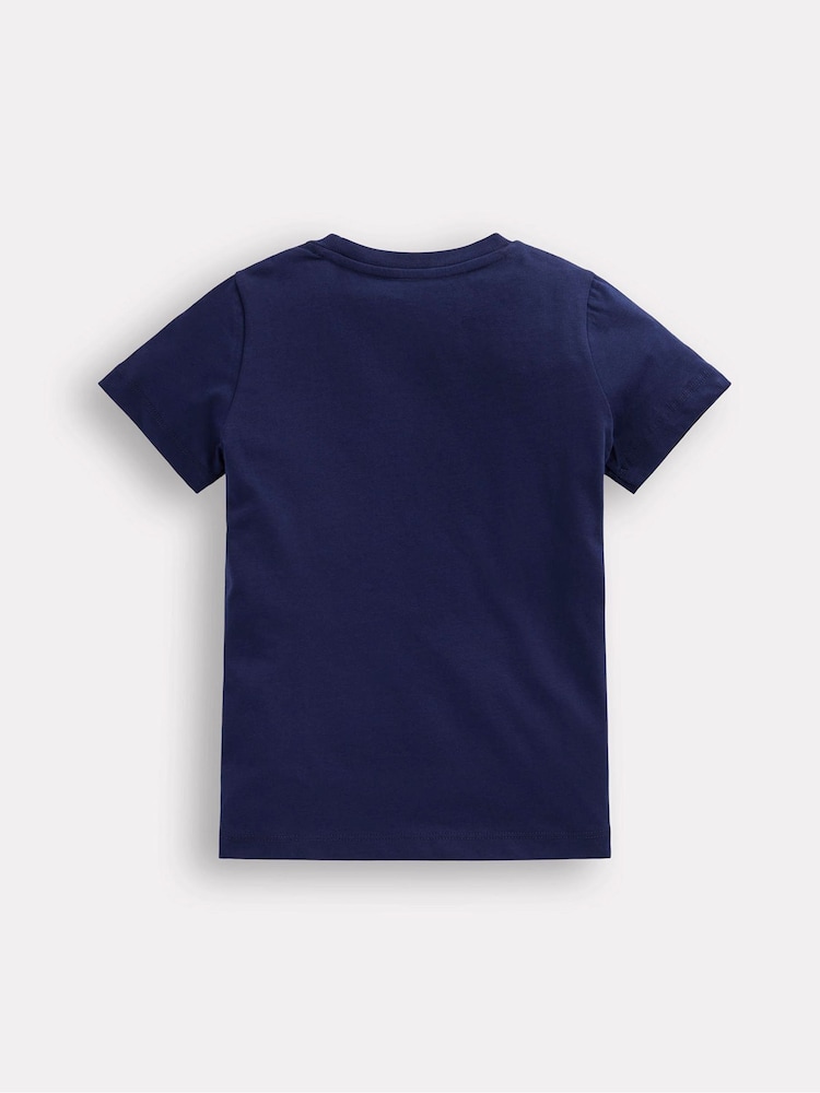 Boden Blue 100% Cotton Glow In The Dark T-shirt - Image 2 of 3