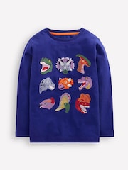 Boden Blue 100% Cotton Fun Superstitch Grid T-shirt - Image 4 of 6