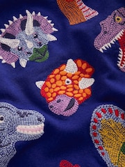 Boden Blue 100% Cotton Fun Superstitch Grid T-shirt - Image 6 of 6
