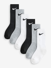 Nike Black Kids Mid Socks Little 6 Pack - Image 1 of 7