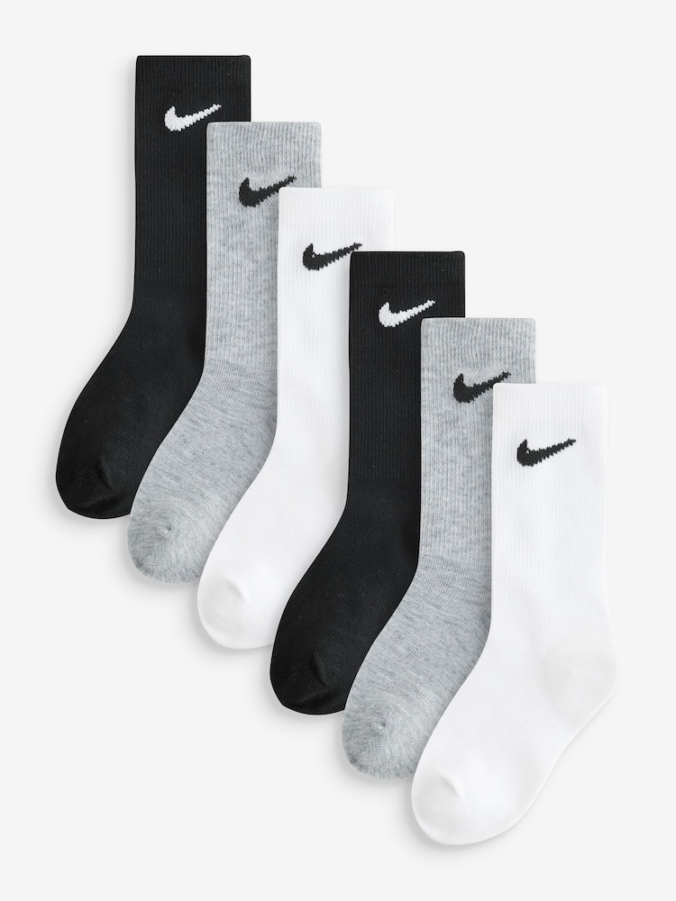 Nike Black Kids Mid Socks Little 6 Pack - Image 1 of 7 Nike Black Kids Mid Socks Little 6 Pack - Image 1 of 7