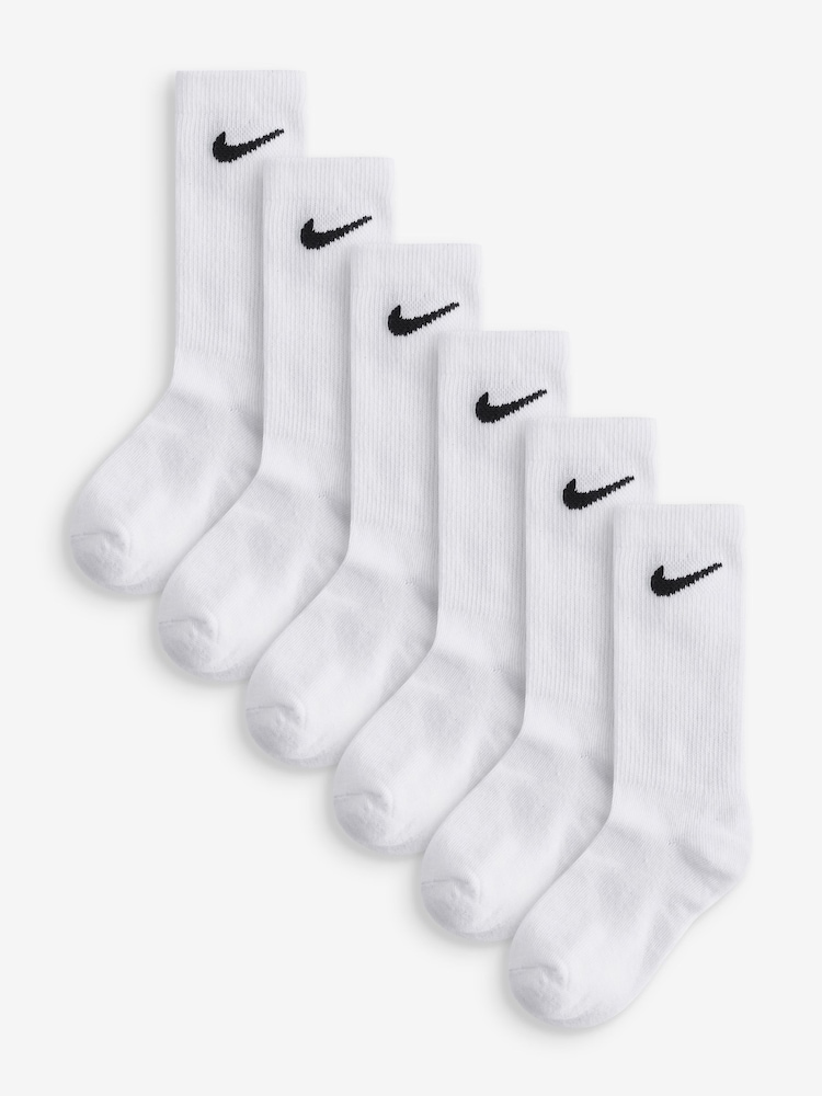 Nike White Little Kids Crew Socks 6 Pack - Image 1 of 7