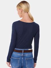 Whistles Diagonal Rib V-Neck Top - Imagen 2 de 5