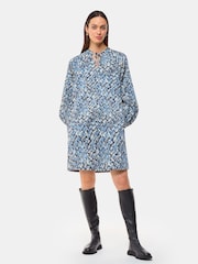 Whistles Blue Petite Feathered Wing Marnie Dress - Image 1 of 5