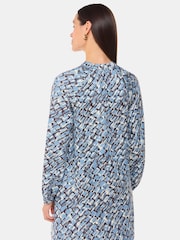 Whistles Blue Petite Feathered Wing Marnie Dress - Image 3 of 5
