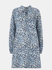 Whistles Blue Petite Feathered Wing Marnie Dress - Image 5 of 5