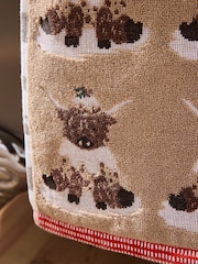 Hamish The Highland Cow – weihnachtliche Baumwollhandtücher - Bild 3 von 4