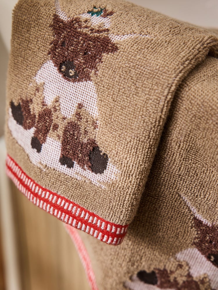 Christmas Hamish The Highland Cow Face Cloth - Bild 2 von 3