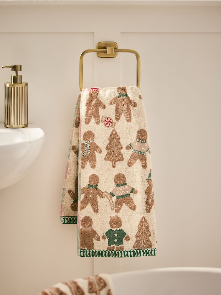 Natural Christmas Gingerbread Towels - Image 2 of 5