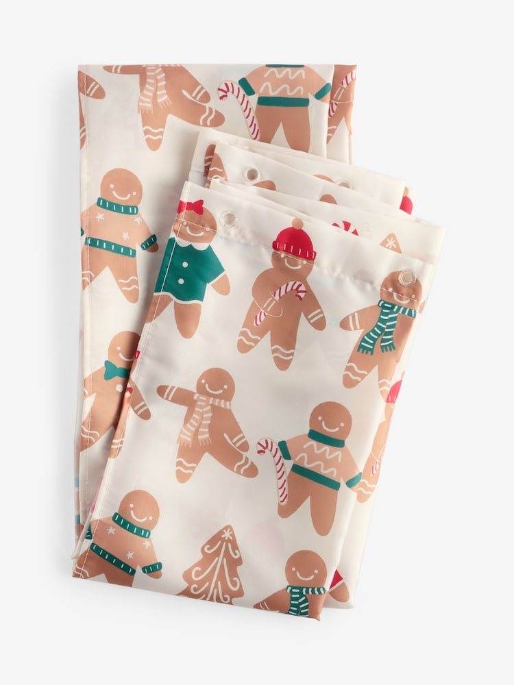 Natural Christmas Gingerbread Shower Curtain - Image 1 of 1