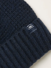 FatFace Navy Waffle Beanie - Image 4 of 4