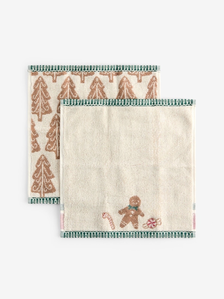 Grey Christmas Gingerbread Face Cloth - Image 3 of 3