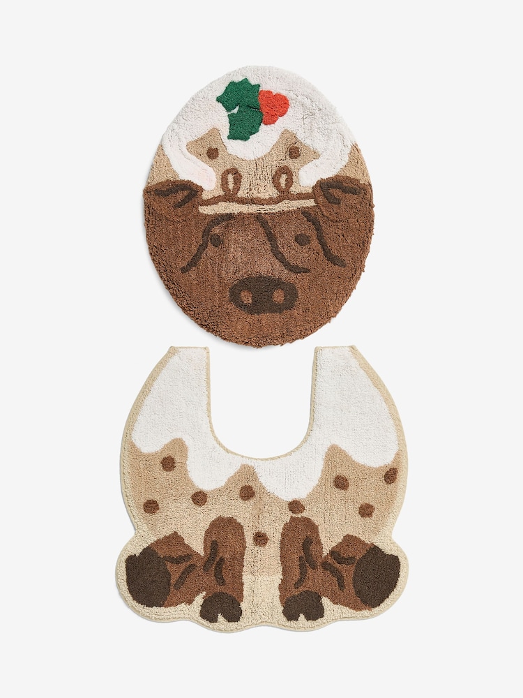 Brown Christmas Hamish The Highland Cow 100% Cotton Pedestal Set - Image 3 of 3