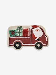 Red Santa Christmas Truck 100% Cotton Bath Mat - Image 1 of 1