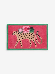 Multi Christmas Cheetah 100% Cotton Bath Mat - Image 1 of 1