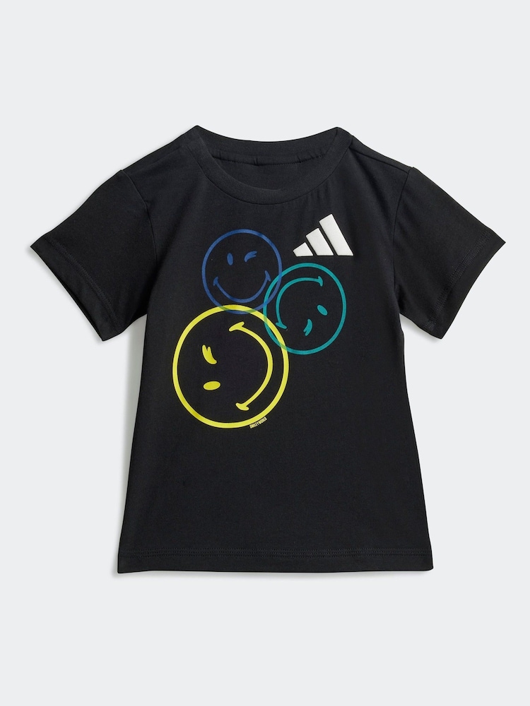 adidas Black/Grey X Smileyworld Infant Kids Summer Set - Image 2 of 7