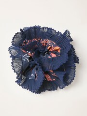 FatFace Navy Folk Floral Printed Scrunchie - Image 1 of 2