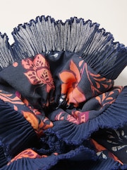 FatFace Navy Folk Floral Printed Scrunchie - Image 2 of 2