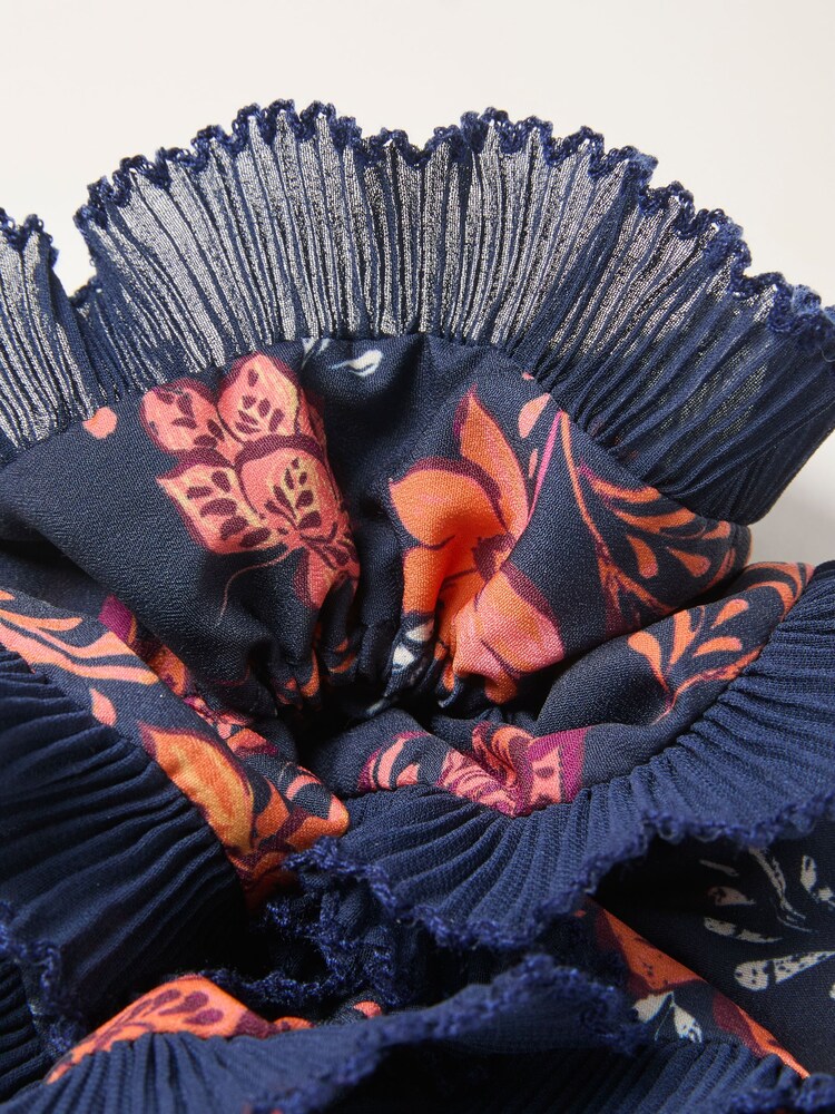 FatFace Navy Folk Floral Printed Scrunchie - Image 2 of 2
