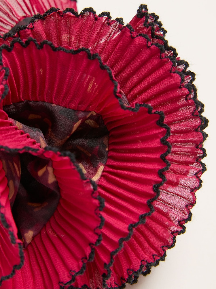 FatFace Burgundy Red Sketchy Texture Printed Scrunchie - Image 2 of 2 FatFace Burgundy Red Sketchy Texture Printed Scrunchie - Image 2 of 2