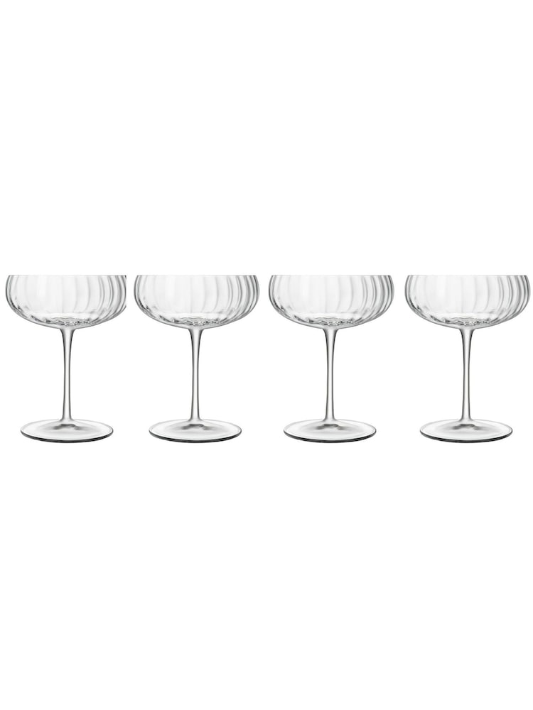 Luigi Bormioli Set of 4 Grey Optica Champagne Glasses - Image 1 of 7
