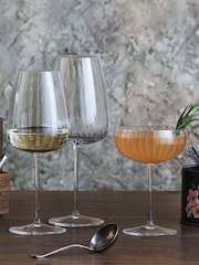 Luigi Bormioli Grey Optica White Wine Glasses  Set of 6 - Image 1 of 5