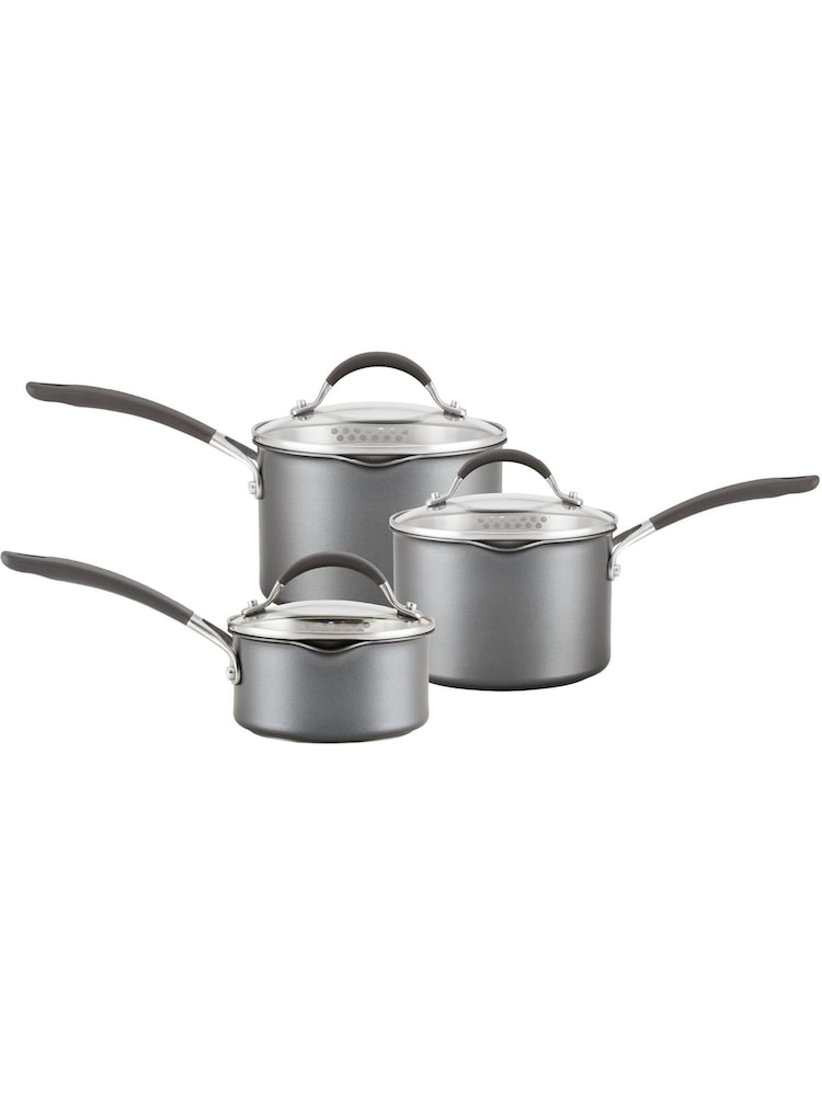 Circulon 3 Piece Grey Scratch Defense Extreme Nonstick Saucepan Set - Image 1 of 6