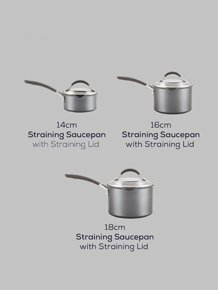 Circulon 3 Piece Grey Scratch Defense Extreme Nonstick Saucepan Set - Image 6 of 6