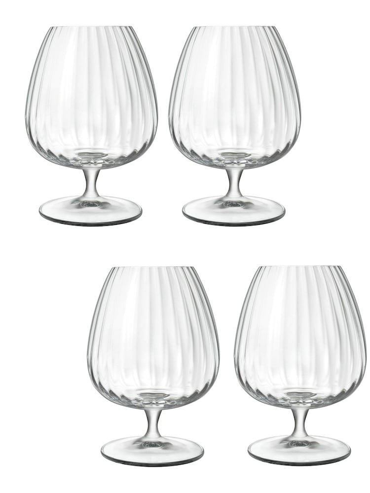 Luigi Bormioli Set of 6 Grey Optica Cognac Glasses - Image 1 of 8