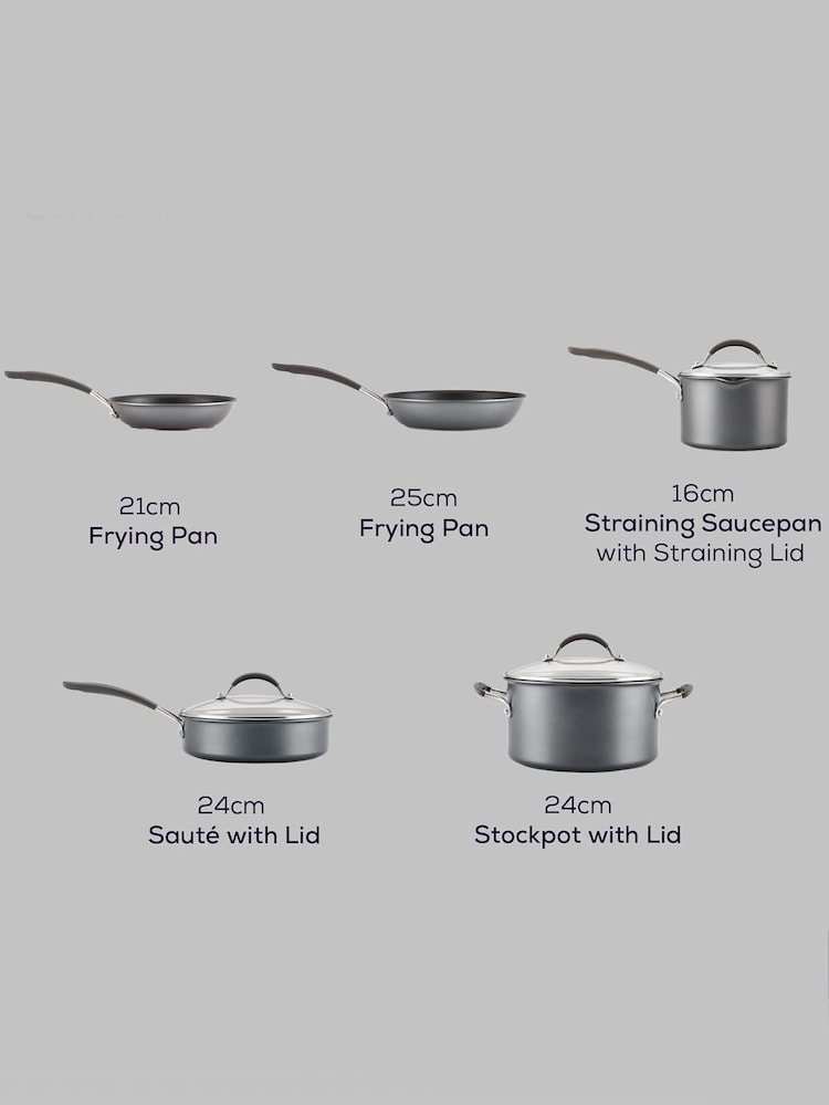 Circulon 5 Piece Grey Scratch Defense Nonstick Cookware Set - Image 6 of 6