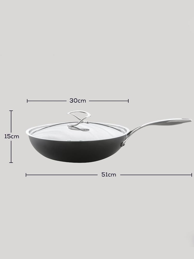Circulon Black Style Hard Anodised 30cm Stirfry With Stainless Steel Lid - Image 4 of 4