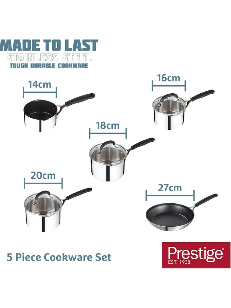 Prestige 5 Piece Grey Made To Last Cookware Set - Image 2 of 5