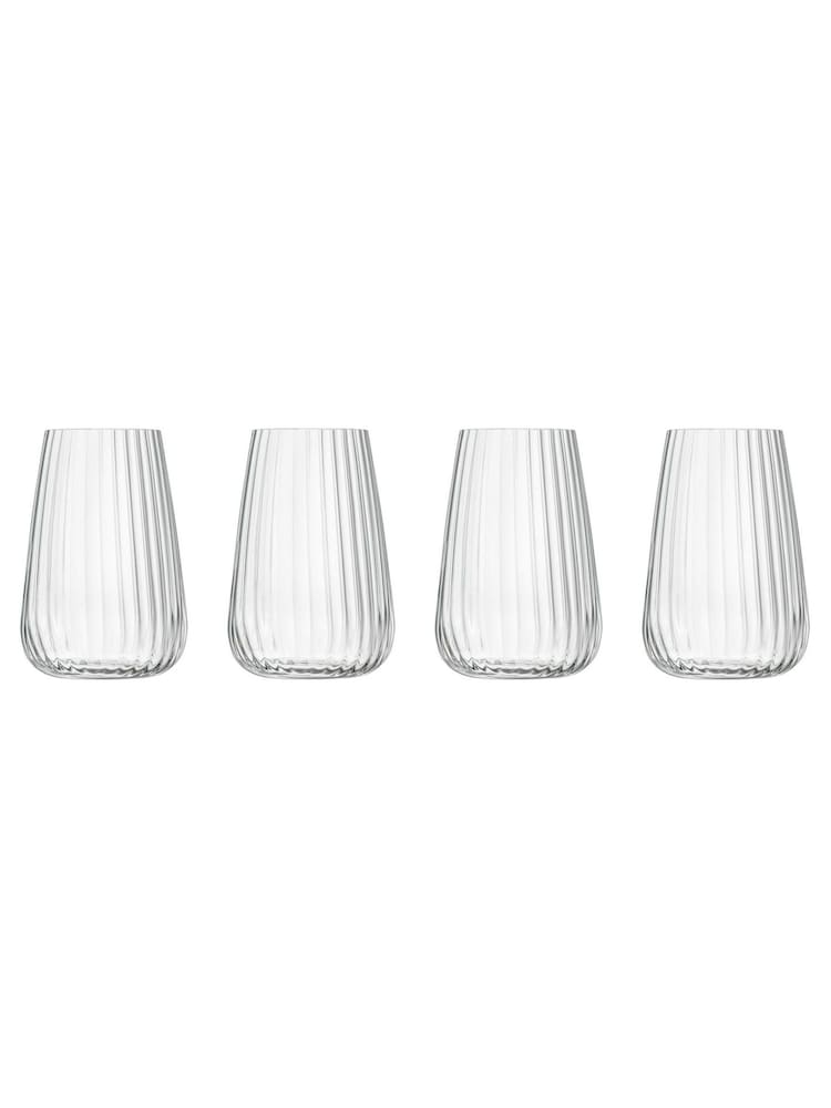 Luigi Bormioli Set of 6 Grey Optica Stemless Hi Ball Glasses - Image 1 of 2