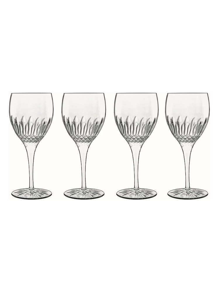 Luigi Bormioli Set of 6 Grey Diamante White Wine Glasses - Image 1 of 2