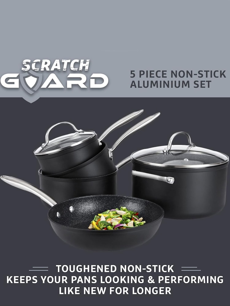 Prestige 5 Piece Grey Scratch Guard  Cookware Set - Image 2 of 6