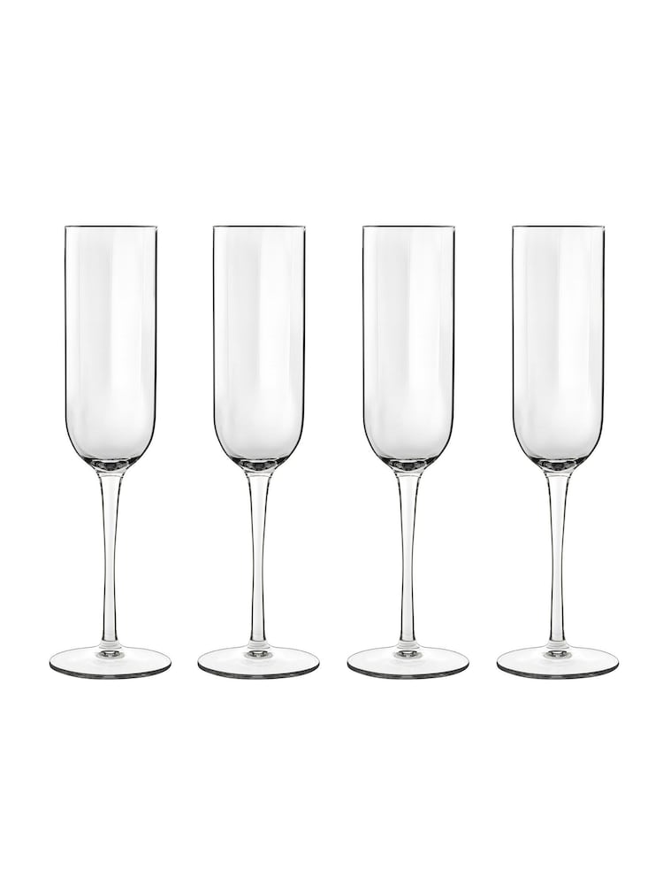 Luigi Bormioli Set of 6 Grey Jazz Flute Glasses - Image 1 of 4