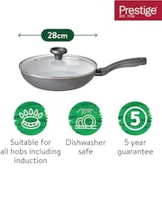 Prestige Grey Earthpan 28cm Ceramic Fry Pan With Glass Lid - Image 3 of 4
