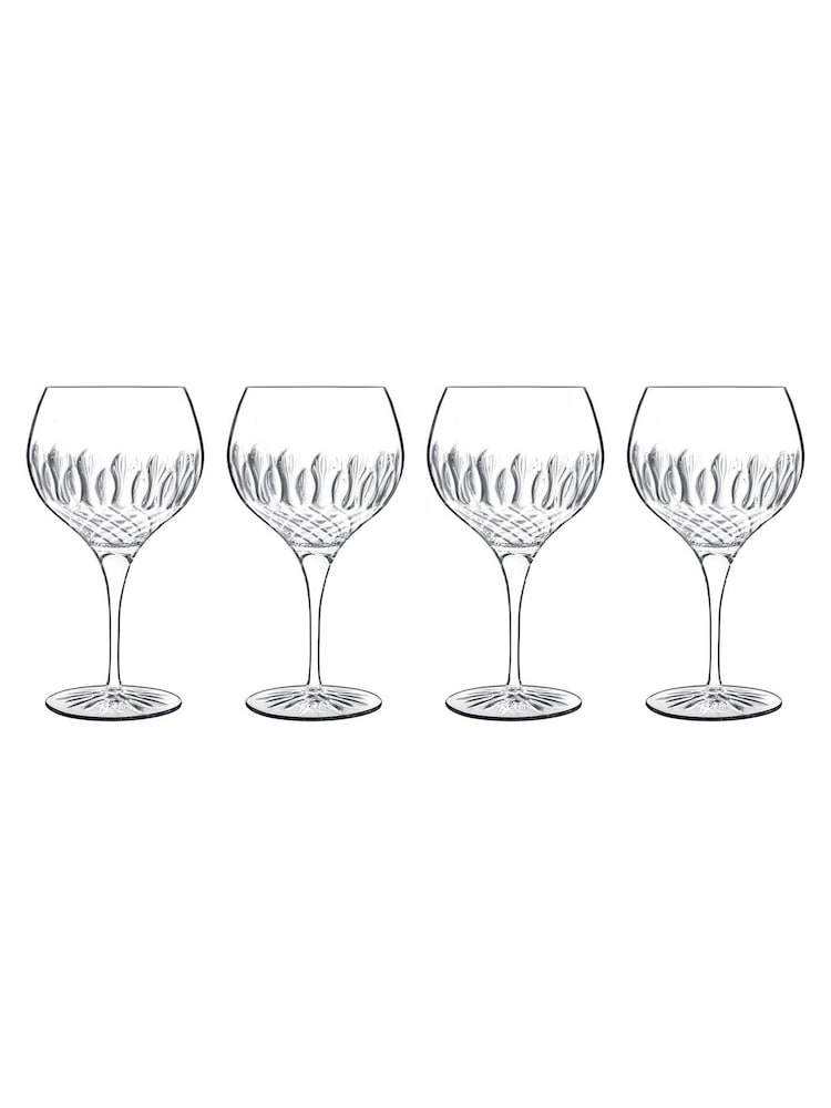 Luigi Bormioli Set of 4 Grey Diamante Gin Glasses - Image 2 of 6