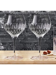 Luigi Bormioli Set of 4 Grey Diamante Gin Glasses - Image 3 of 6