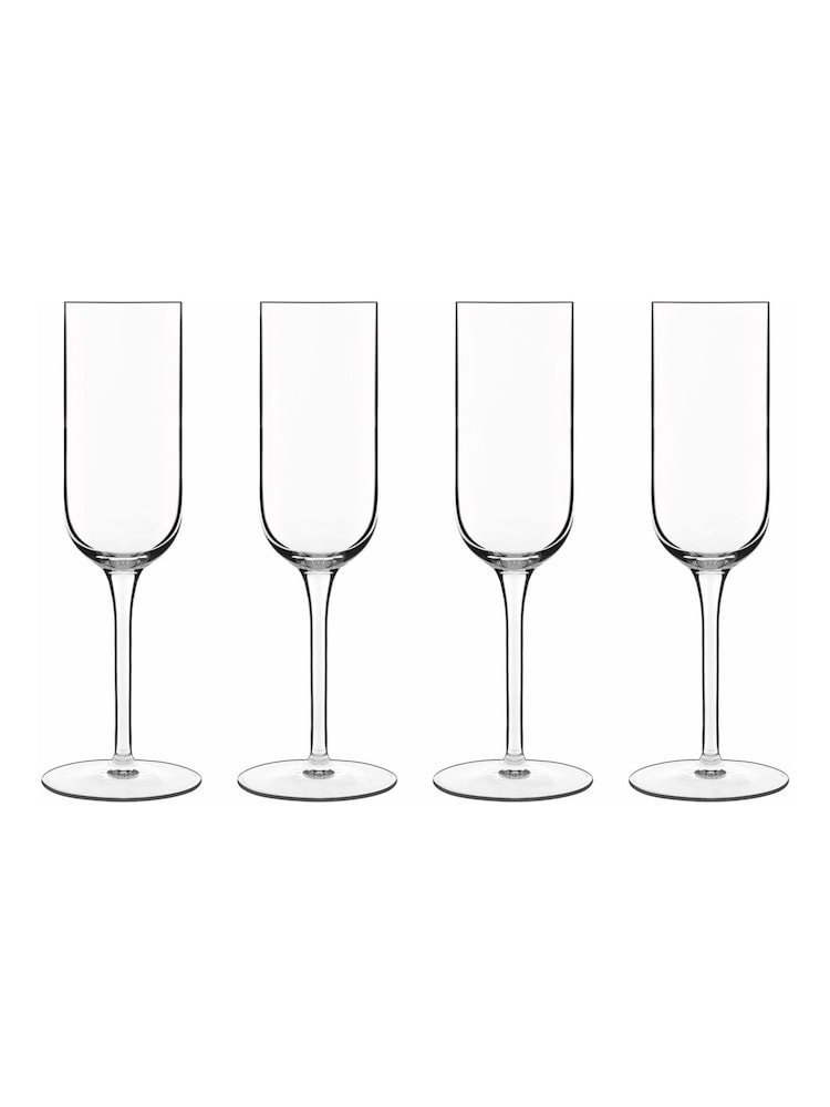 Luigi Bormioli Set of 6 Grey Sublime Flute Glasses - Image 1 of 4