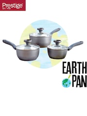 Prestige 3 Piece Grey Earthpan Recycled Aluminium Ceramic Non Stick Saucepan Set - Image 4 of 4