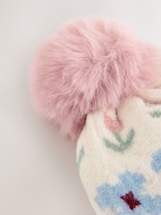Neutral Stampy Flower Trapper Hat (3mths-13yrs) - Image 3 of 3
