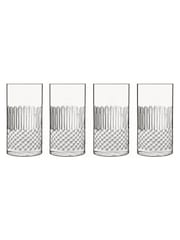 Luigi Bormioli Set of 6 Grey Diamante Hi-Ball Glasses - Image 1 of 4