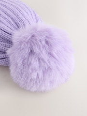 Flieder-Violett - Rib Pom Beanie (3mths-16yrs) - Bild 2 von 3