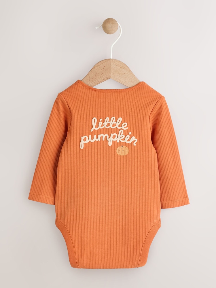 Orange - Baby Long Sleeve Halloween Bodysuit and Hat Set - Bild 2 von 10 Orange - Baby Long Sleeve Halloween Bodysuit and Hat Set - Bild 2 von 10