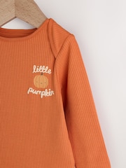Alaranjado - Baby Long Sleeve Halloween Bodysuit and Hat Set - Imagem 3 de 10