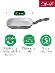 Prestige Grey Earthpan 28cm Ceramic Non Stick Square Grill Pan - Image 2 of 4